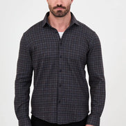 Wool Grid Check Brown