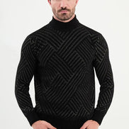 Ames Mock Turtleneck Sweater Mens Black