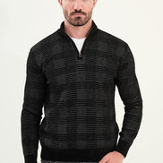 Ames Quarter Zip Sweater Mens Black