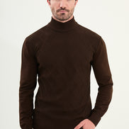 Ames Mens Mock Turtleneck Brown