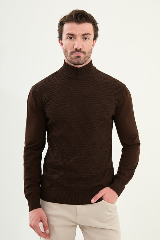 Brown Mock Turtleneck