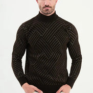 Ames Mock Turtleneck Sweater Mens Brown
