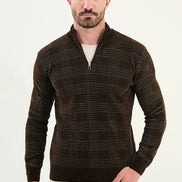 Ames Quarter Zip Sweater Mens Brown