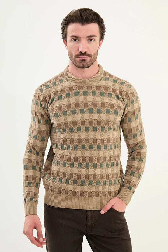 Cotton Crewneck Sweater Beige