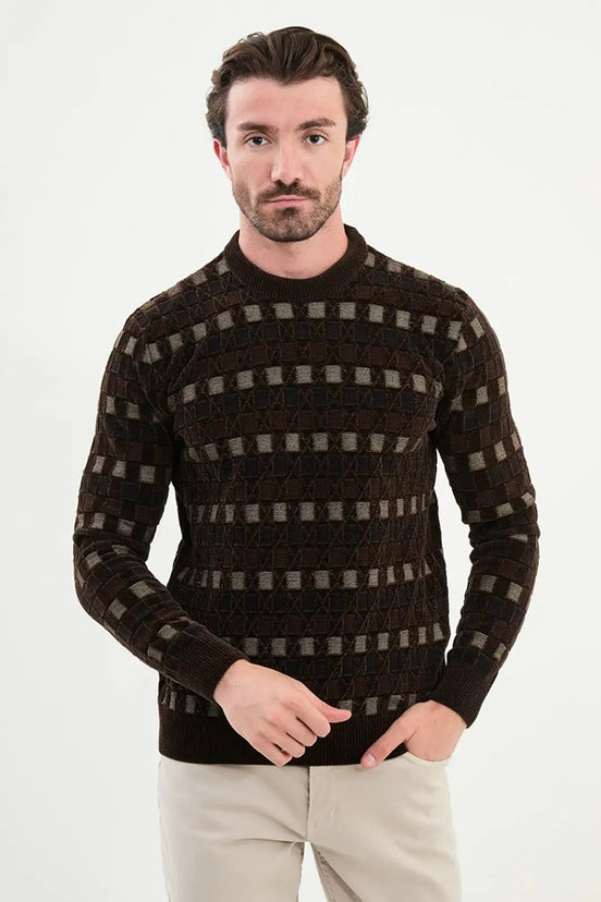Cotton Crewneck Sweater Brown
