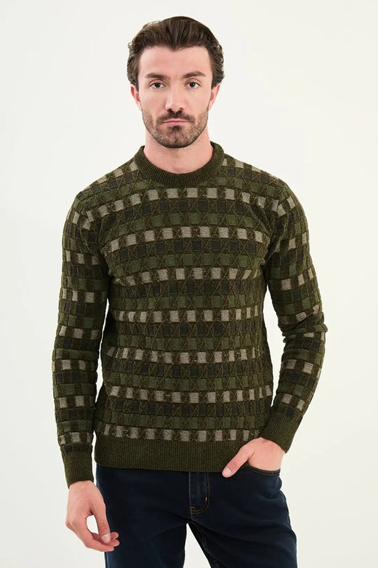 Cotton Crewneck Sweater Khaki