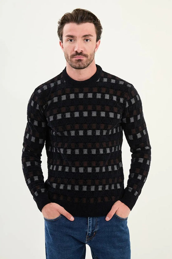 Cotton Crewneck Sweater Navy Blue