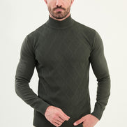 Ames Mens Mock Turtleneck Green