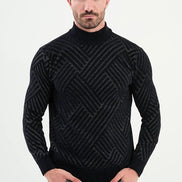 Ames Mock Turtleneck Sweater Mens Navy Blue