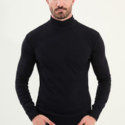 Ames Mens Mock Turtleneck Navy Blue