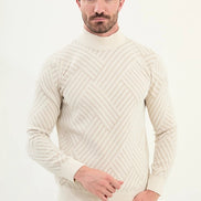 Ames Mock Turtleneck Sweater Mens Off White