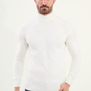 Ames Mens Mock Turtleneck Off White