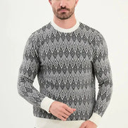 Ames Men's Wool Crewneck Sweater Off White