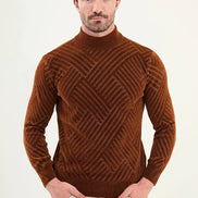 Ames Mock Turtleneck Sweater Mens Rust