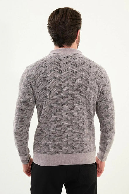 Ames Wool Polo Sweater Zip Up