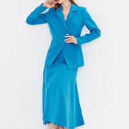 Turquoise Blue Skirt Suit Set