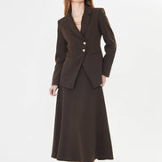 Coffee Brown Skirt Suit Set