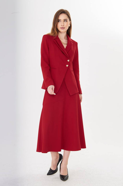 Red Skirt Suit Set