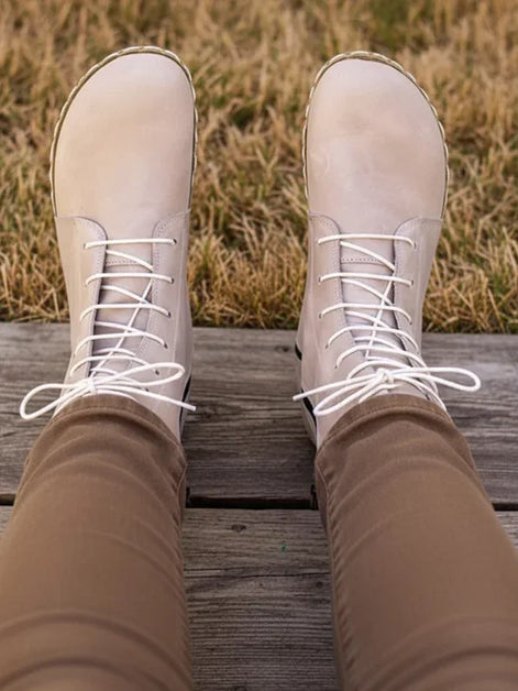 Barefoot Ladies Beige Ankle Boots