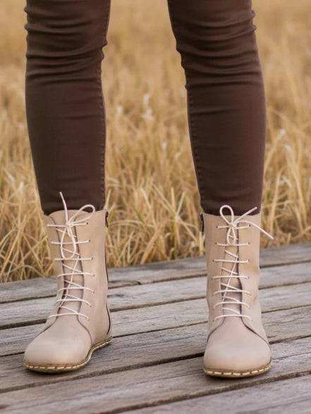 Barefoot Beige Ankle Boots for Women