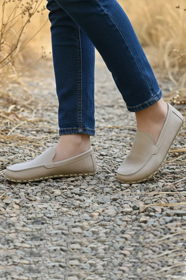 Barefoot Beige Leather Loafers