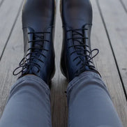 Black leather boots Grounding Shoes
