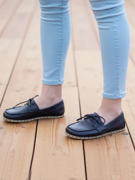 Barefoot Black Boat Shoes