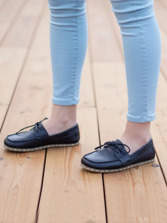 Barefoot Black Boat Shoes