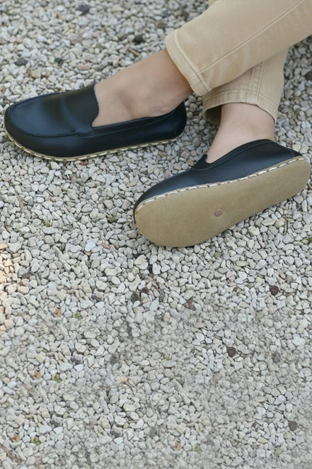 Barefoot Black Moccasins