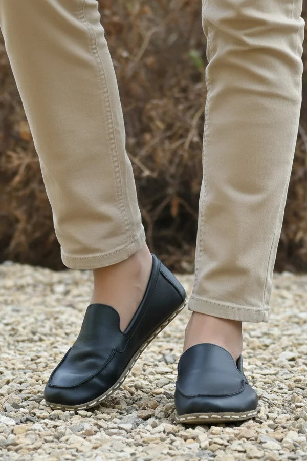 Barefoot Black Moccasins