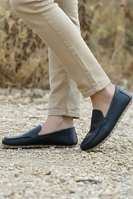 Barefoot Black Leather Shoes