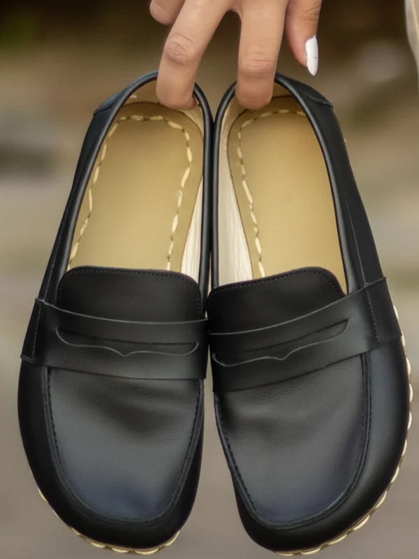 Womens Black Penny Loafers