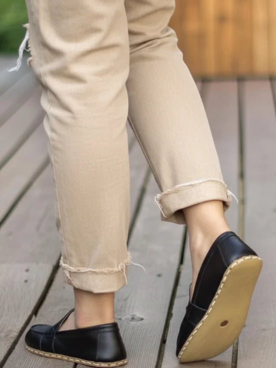 Black Leather Penny Loafers