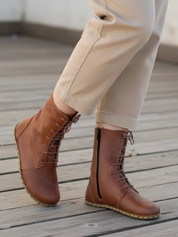 Barefoot Brown Ankle Boots for Women 