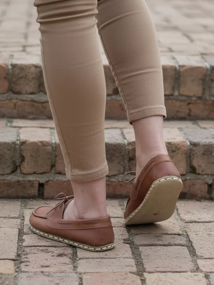 Barefoot Brown Boat Shoes for Women