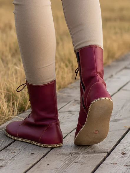 Barefoot Burgundy Ankle Boots
