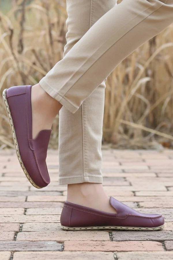 Barefoot Burgundy Red Moccasins