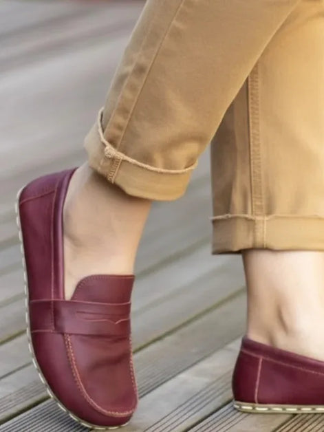 Burgundy Leather Penny Loafers