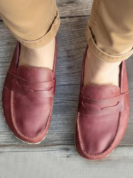 Barefoot Burgundy Penny Loafers for Women