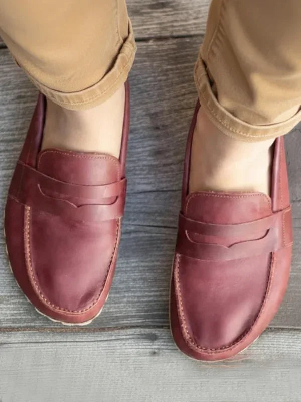 Barefoot Burgundy Penny Loafers for Women