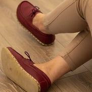 Women Burgundy Red Boat Shoes