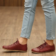 Burgundy Leather Sneakers