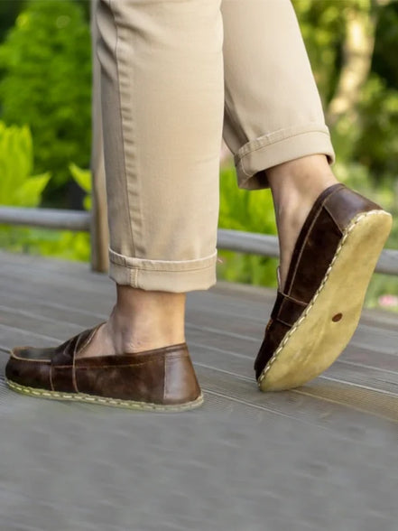 Barefoot Coffee Brown Penny Loafers for Women