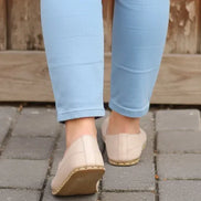 Barefoot Cross Beige Ballet Flats for Women