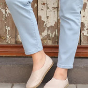 Barefoot Cross Beige Ballet Flats