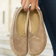 Barefoot Women's Beige Suede Ballet Flats
