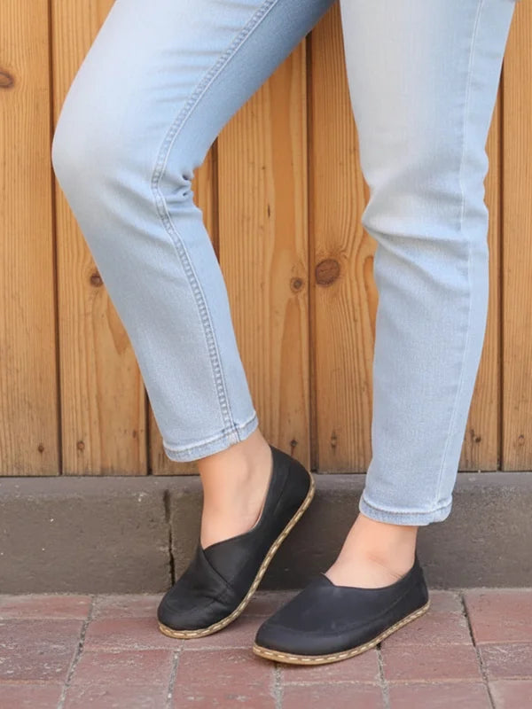 Barefoot Cross Black Ballet Flats for Women