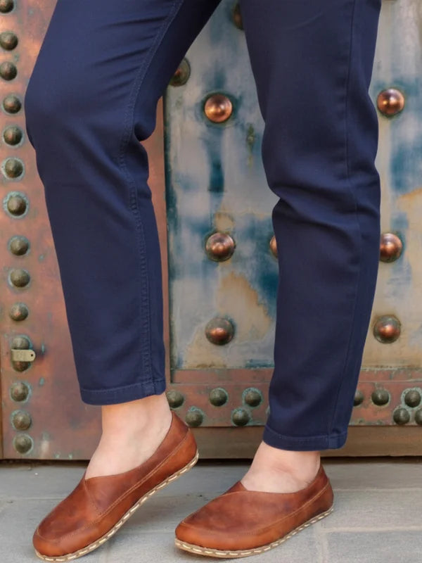 Barefoot Cross Brown Ballet Flats for Women