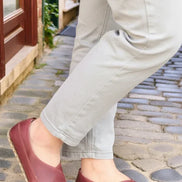 Barefoot Cross Burgundy Ballet Flats for Women