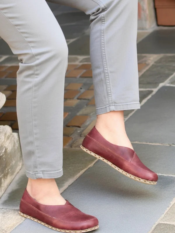 Barefoot Burgundy Ballet Flats